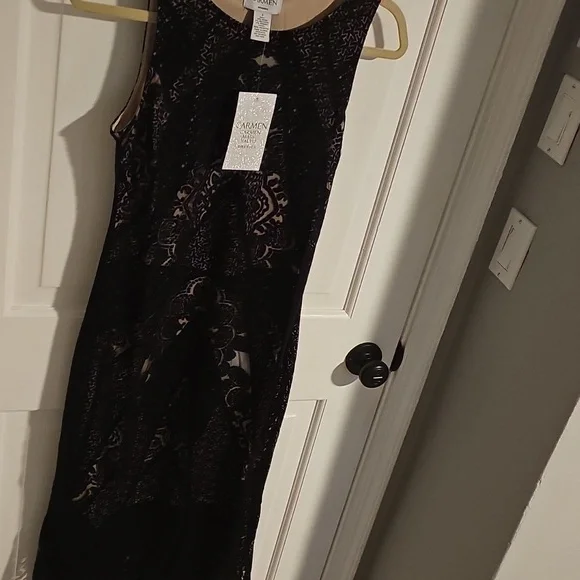 Carmen Valvo Nude & Black Lace Dress - Picture 4 of 9